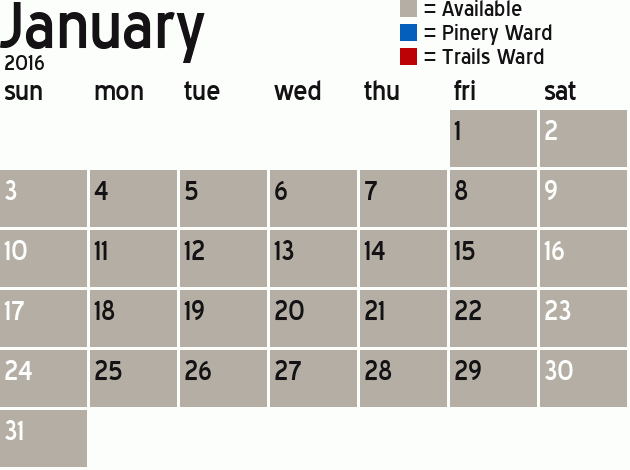Missionary Dinner Calendar