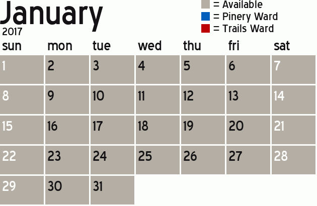 Missionary Dinner Calendar