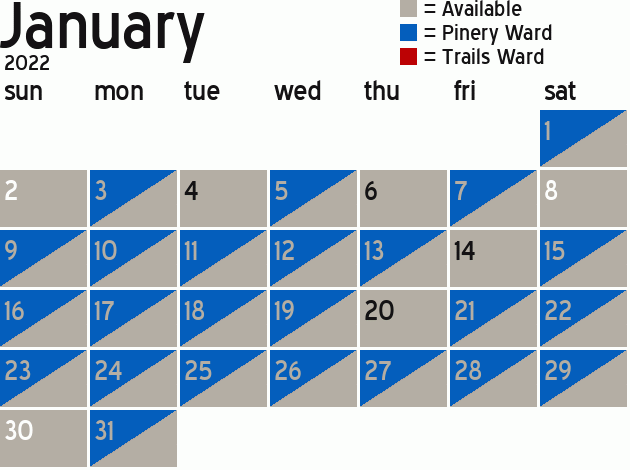 Missionary Dinner Calendar