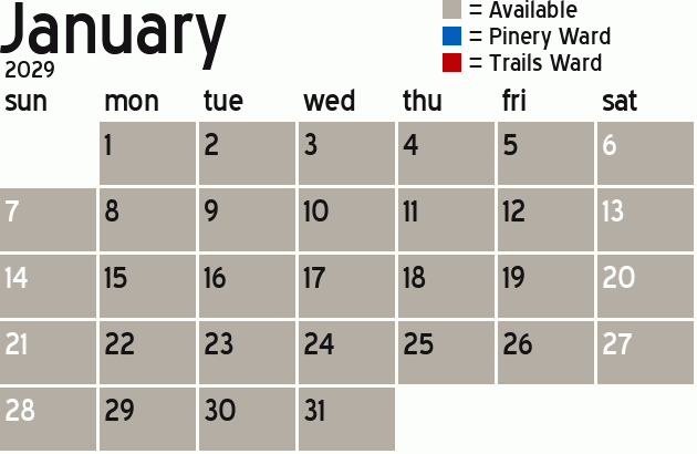 Missionary Dinner Calendar