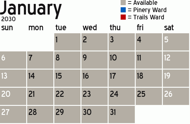 Missionary Dinner Calendar