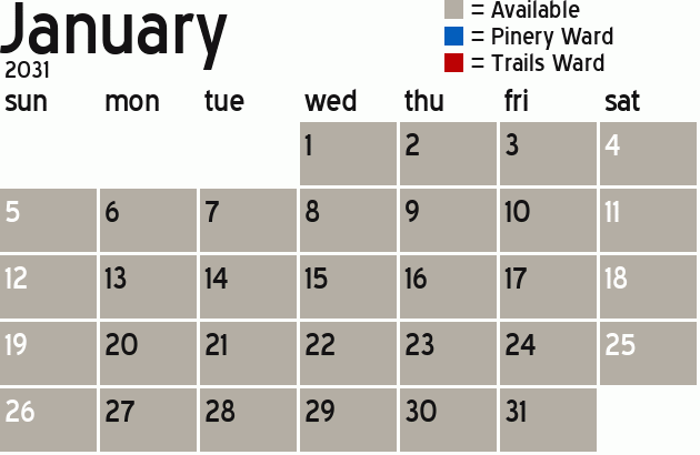 Missionary Dinner Calendar