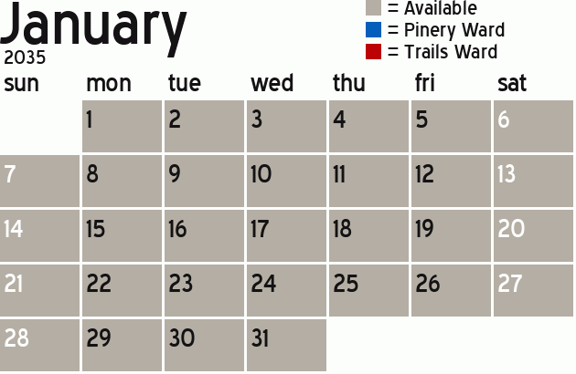Missionary Dinner Calendar