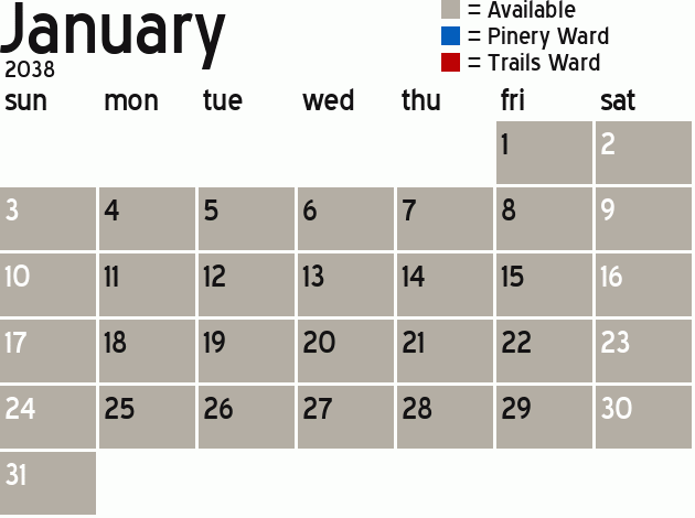 Missionary Dinner Calendar