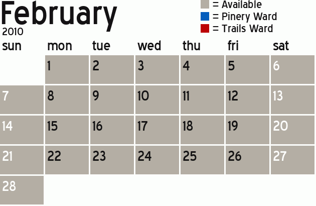Missionary Dinner Calendar