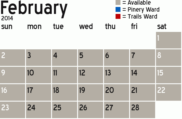 Missionary Dinner Calendar