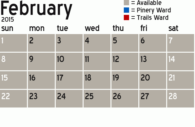 Missionary Dinner Calendar
