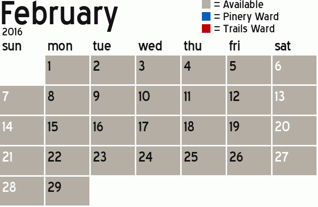Missionary Dinner Calendar