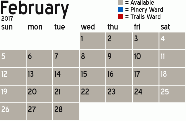 Missionary Dinner Calendar