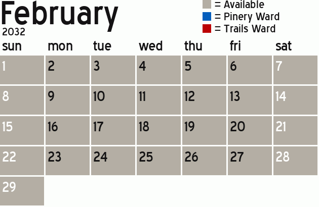 Missionary Dinner Calendar