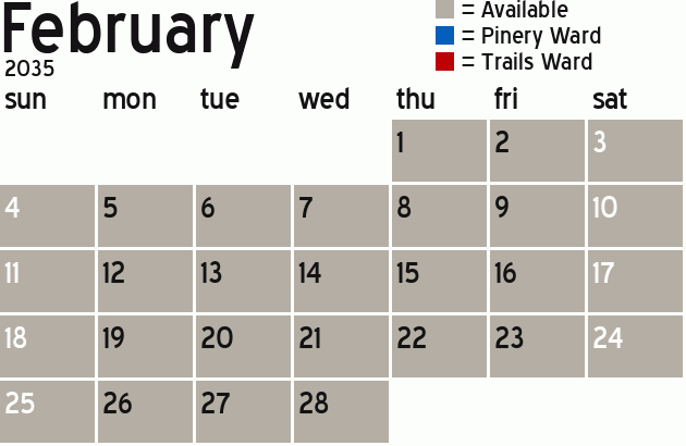 Missionary Dinner Calendar