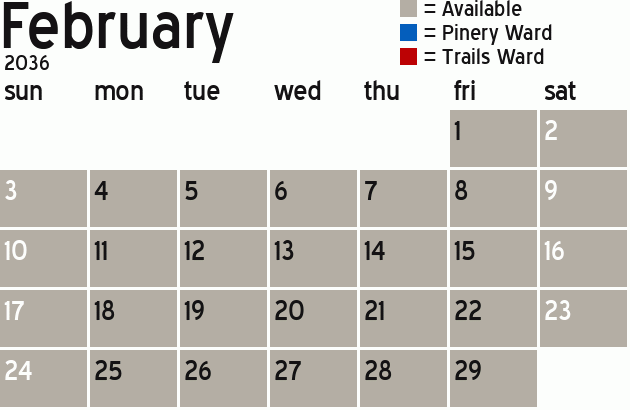 Missionary Dinner Calendar