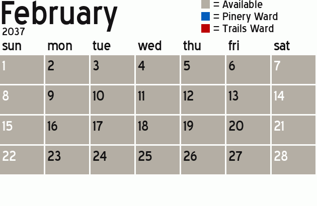 Missionary Dinner Calendar