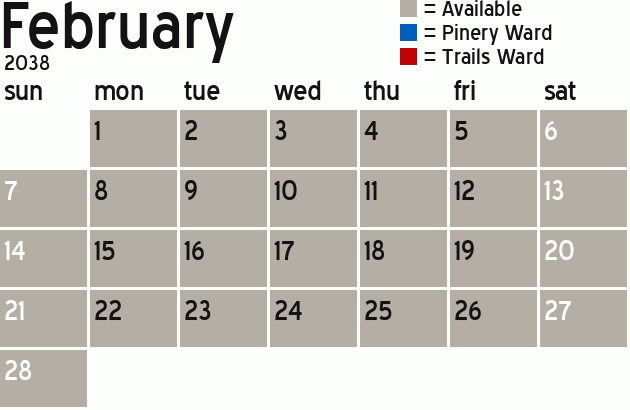 Missionary Dinner Calendar