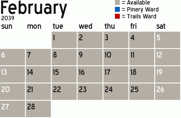 Missionary Dinner Calendar