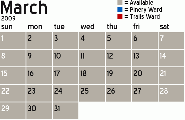Missionary Dinner Calendar