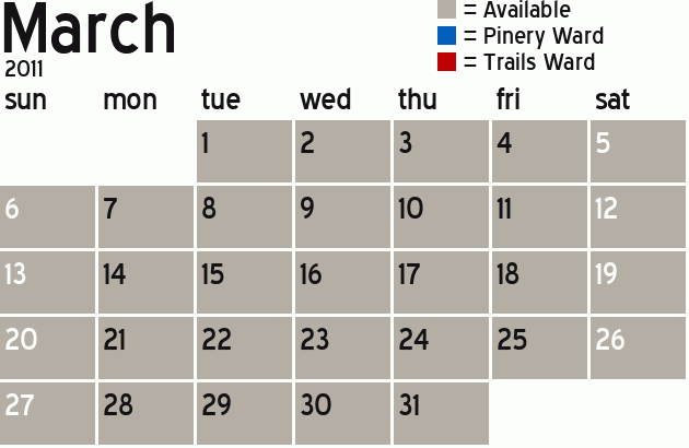 Missionary Dinner Calendar