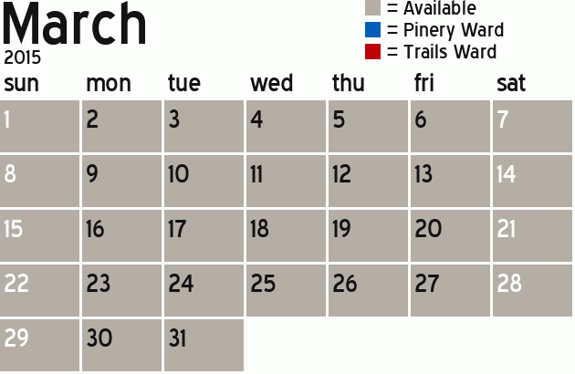 Missionary Dinner Calendar