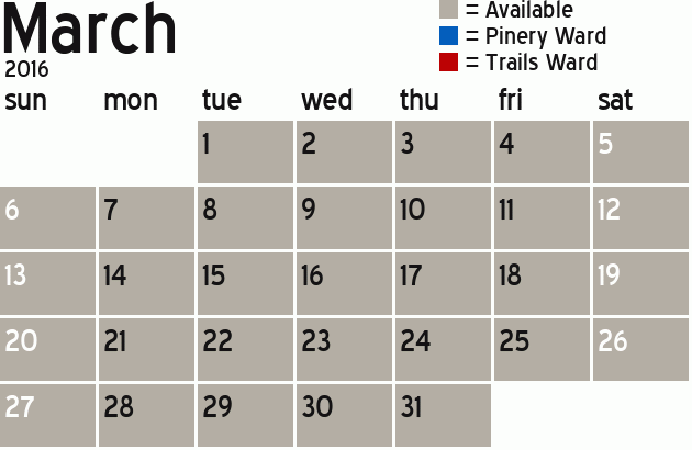 Missionary Dinner Calendar
