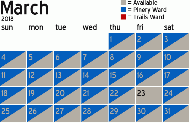 Missionary Dinner Calendar