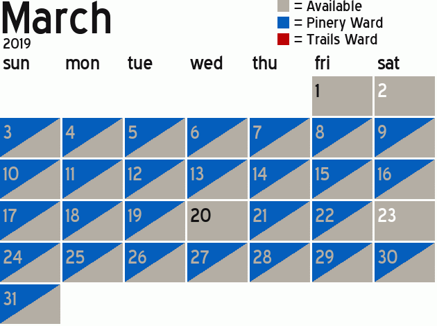 Missionary Dinner Calendar