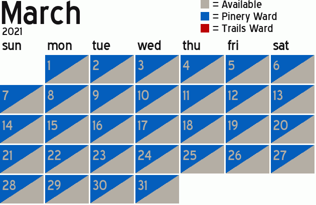 Missionary Dinner Calendar