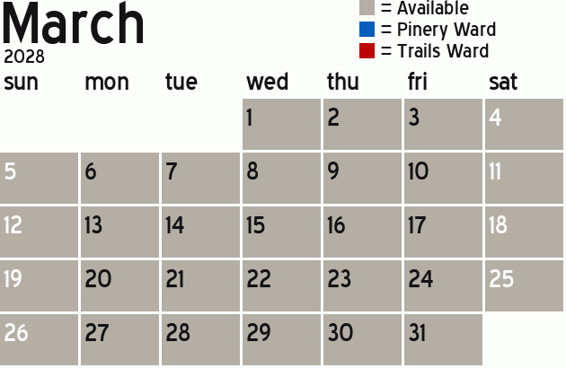 Missionary Dinner Calendar