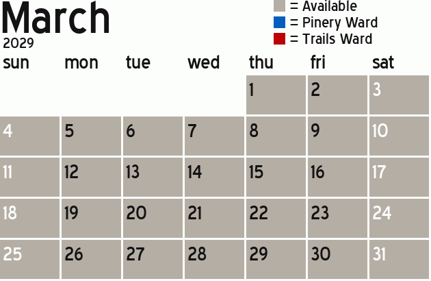 Missionary Dinner Calendar