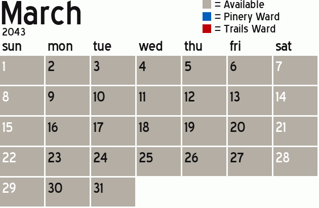 Missionary Dinner Calendar