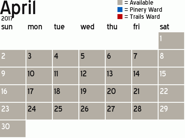 Missionary Dinner Calendar