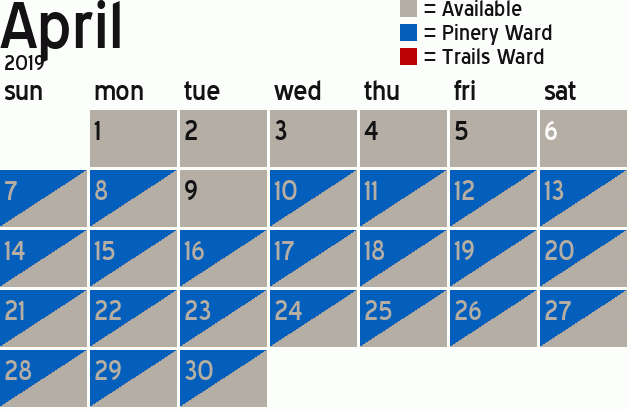 Missionary Dinner Calendar