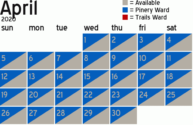 Missionary Dinner Calendar