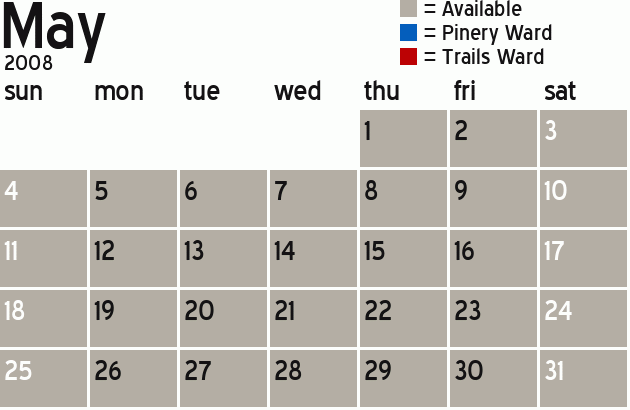 Missionary Dinner Calendar