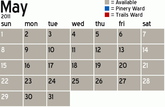 Missionary Dinner Calendar