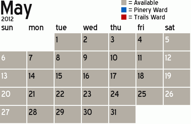 Missionary Dinner Calendar