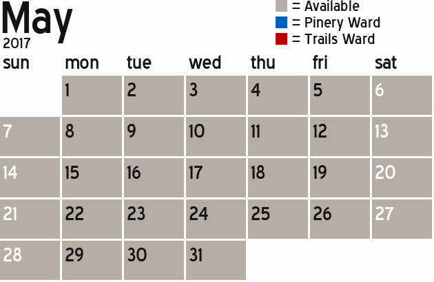 Missionary Dinner Calendar