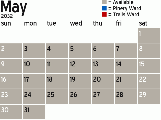 Missionary Dinner Calendar