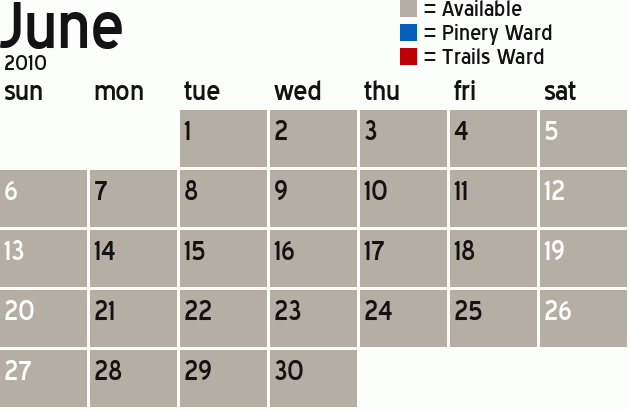 Missionary Dinner Calendar