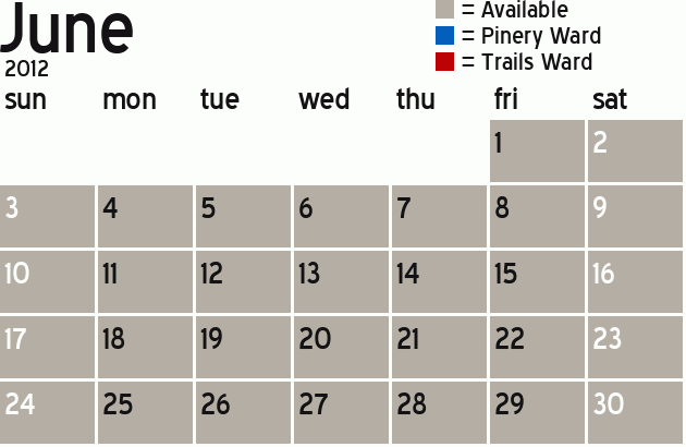 Missionary Dinner Calendar