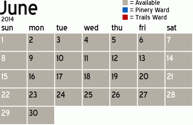 Missionary Dinner Calendar