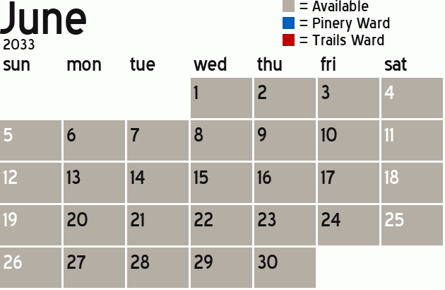 Missionary Dinner Calendar