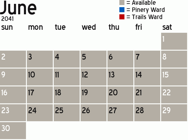 Missionary Dinner Calendar