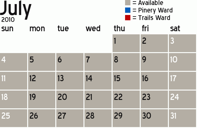Missionary Dinner Calendar