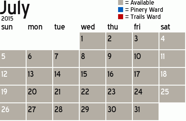 Missionary Dinner Calendar