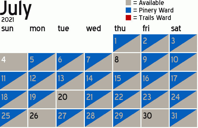Missionary Dinner Calendar