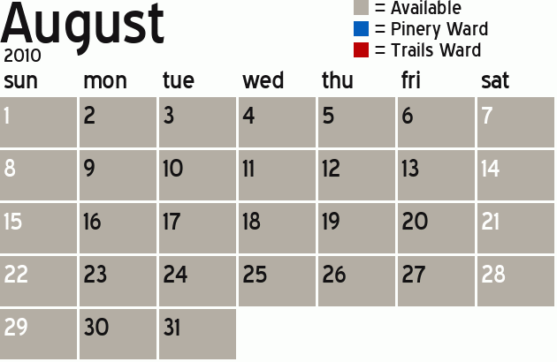 Missionary Dinner Calendar