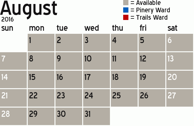 Missionary Dinner Calendar