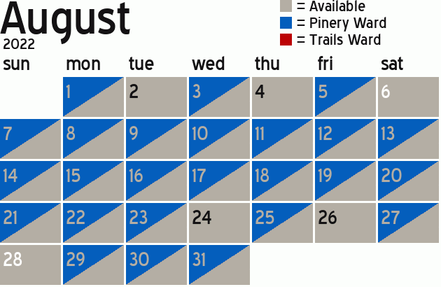 Missionary Dinner Calendar