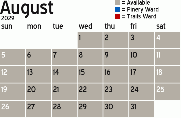 Missionary Dinner Calendar