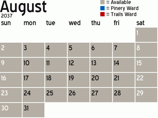 Missionary Dinner Calendar